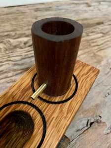 Porte-encens en bois avec cendrier, fait main, brûleur décoratif pour la maison spirituelle, cadeau décoratif - Product Image 3