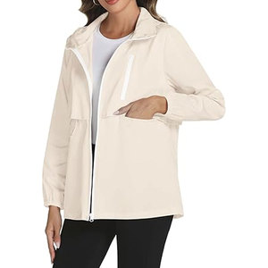 Custom Woven Rain <b>Jacket</b> for <b>Women</b> <b>Hooded</b> <b>Lightweight</b> Waterproof Packable Outdoor Windbreaker Zipper Pockets Breathable - Product Image 3
