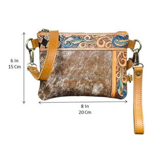 Nouveau sac à bandoulière mini en cuir de vachette Western fait à la main avec motif floral, style Western, petite pochette à bandoulière pour femmes - Product Image 2