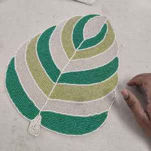 Handmade Bohemian Embroidery Glass Seed Beaded <b>Placemat</b> <b>For</b> Festive Homedecor <b>Table</b> Decorative Dining Coffee Centerpiece Display - Product Image 5