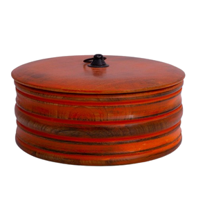Handcrafted Engraved Design Wooden Roti Box Rounded Lid Chapati <b>Storage</b> <b>Container</b> For <b>Kitchen</b> Dining And Serving - Product Image 5
