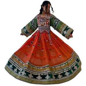 Novedades 2026: Elegante Salwar Kameez Afgano Kuchi de Georgette de Seda Bordado, Ajustado, de Manga Larga para Fiesta, Maxi Vestido para Mujer - Product Image 1