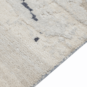 Alfombra Moderna Azul de Lana y Seda Anudada a Mano, de Pelo Corto, con Diseño Abstracto, para Interiores de Lujo - Product Image 2