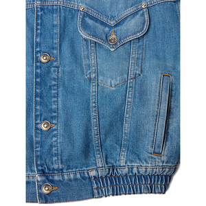 Veste en jean bleue décontractée pour homme et femme ZRROPS INDUSTRY, veste en jean bleue streetwear pour femme, veste en jean bleue style western pour femme - Product Image 5