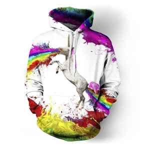 Sudadera con Capucha de Verano para Mujer, Ligera, Informal, Estilo Urbano, con Estampado Artístico de Salpicaduras de Color de Alta Calidad - Product Image 5