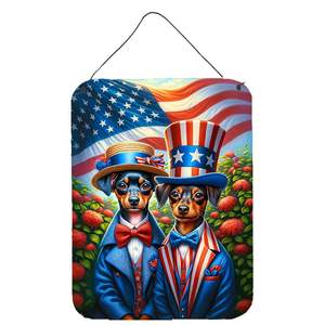 All American Miniature Pinscher Wall Art Multicolor 12x16 Aluminum Metal Sign Door Hanging Prints for Kitchen Front Porch Home - Product Image 1