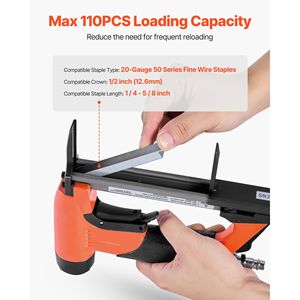 20 Gauge Long Nose Pneumatic <b>Staple</b> Gun Upholstery Stapler 50 Series Fine Wire <b>Staples</b> 1/2 Inch Crown 1/4" 5/8" Length for - Product Image 4