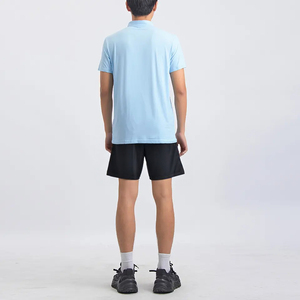 เสื้อโปโลผู้ชายสีฟ้าอ่อนแขนสั้นเสื้อยืดคอปกคลาสสิกนุ่มสบายระบายอากาศได้ดีชุดกีฬาฤดูร้อนทรงพอดีตัว - Product Image 2