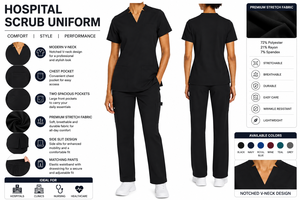 Nuevo Conjunto de Uniformes Médicos Unisex de Secado Rápido, Transpirables y Elásticos, Hechos de Mezcla de Algodón, Cómodos y Elegantes - Product Image 5