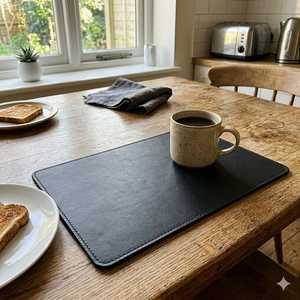 Set de table en cuir véritable longue durée, résistant et imperméable, pour l'industrie hôtelière de luxe LPM-0021 - Product Image 1