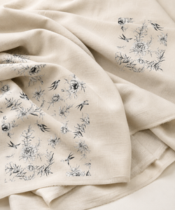 Écharpe hijab en coton et lin écologique, tissée, à imprimé floral, longue, élastique, respirante, pour filles - Product Image 1