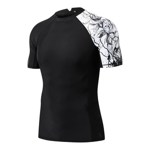 Men Rash Guard <b>Compression</b> T <b>Shirt</b> Short Sleeve Swim <b>Shirt</b> UV Protection Quick Dry Wholesale Manufacturer - Product Image 1