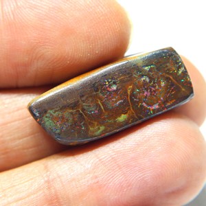 Opale de Boulder australienne cabochon, opale solide naturelle, opale de Boulder australienne multi-feu, pierre précieuse pour la fabrication de bijoux - Product Image 2