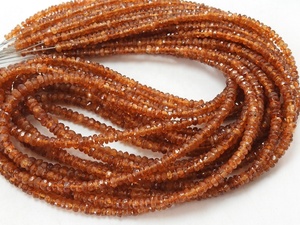 ลูกปัดกลมเหลี่ยมเพชรพลอยโกเมน Hessonite ขนาด3มม. หินธรรมชาติสีส้มสำหรับทำเครื่องประดับขายส่ง - Product Image 6