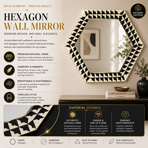 Designer Hexagon Resin <b>Mirror</b> 24 Inch | Contemporary Geometric Wall Decor | Elegant Pattern Frame <b>Mirror</b> for Living Room Bedroom - Product Image 5