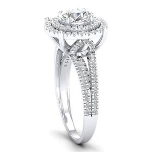 Anillo de Halo Personalizado REYES de Oro Sólido de 14K con Diamante Cultivado en Laboratorio CVD de Corte Redondo de 2 Quilates, Joyería Fina de Boda con Diseño Infinito - Product Image 3