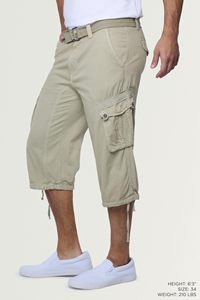 Pantalons en gros pour hommes, séchage rapide, 3/4 Capri, shorts de randonnée avec poches, pantalons de randonnée d'été - Product Image 3