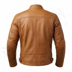 Chaqueta de Cuero Casual para Hombre, Talla Grande, Piel de Oveja, Estilo Slim, para Invierno, Motocicleta, Servicio OEM, Cálida, a la Moda, Tallas Grandes, Nueva - Product Image 2