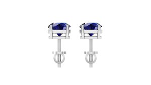 Boucles d'oreilles clous en or massif 14k 18k avec rubis taille ronde 1 carat, fermoir à vis, bijoux fins pour femme, cadeau, soirée, usage quotidien - Product Image 6