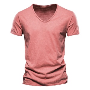 Camiseta de Verano para Hombre, Nueva Moda, Deportiva, Manga Corta, Casual, Poliéster/Algodón, Cuello en V, Corte Holgado, Transpirable, Venta al Por Mayor - Product Image 3