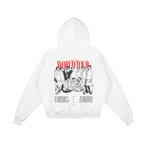 Custom 400gsm European <b>American</b> High Street Style Hip Hop Streetwear Drop Shoulder Boxy Graphic Dtg Print Pullover <b>Hoodie</b> - Product Image 1