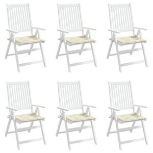 Ensemble de 6 coussins de chaise d'extérieur en tissu Oxford crème 100% polyester - Product Image 4