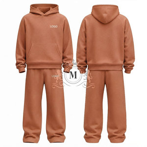 Ensemble de survêtement à capuche pour homme, couleur unie, longueur intégrale, 100% coton, sweat-shirt décontracté avec une densité de 320 g/m², coupe classique - Product Image 4