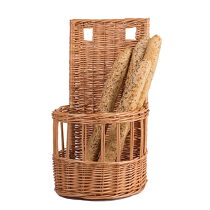 Table-Top Rattan Bread Basket, Medium Handcrafted Woven Baguette Display <b>Stand</b> For Bakeries, Vietnam Manufacturer - Product Image 1