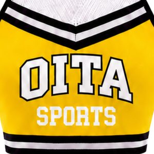 Haut court de cheerleading sans manches jaune, blanc et noir pour femmes et filles – Idéal pour l'entraînement sportif et les uniformes d'équipe - Product Image 5