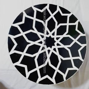 Classic Polished Wood <b>Cake</b> <b>Stand</b> with Square Floral Pattern Bone Inlay Stylish Display for Wedding and Party <b>Cakes</b> By FWE - Product Image 1