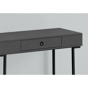 Scrivania Moderna Contemporanea per Computer Portatile da 42 Pollici con Cassetti Portaoggetti, Laminato Grigio e Metallo Nero - Product Image 3