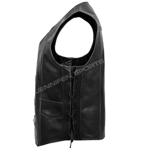 Chaleco de Motocicleta de Cuero Genuino Hecho a Mano con Cierre de Cremallera, Transpirable, para Invierno, Diseño Clásico y Resistente - Product Image 5