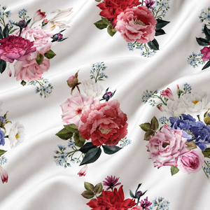Organic Plain Floral Print Cotton Satin Fabric Glossy Woven for Wedding Dress Curtains <b>Sofa</b> Home Decor - Product Image 2