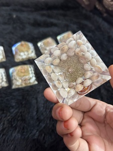 <b>Orgonite</b> Pyramid gomti chakra With Gold Spiral And White Inlays For Energy Healing Art Collectible Crystal Stone Craft - Product Image 5