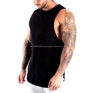 Men's Custom 100% Cotton Gym Tank Tops Quick Dry Breathable Fitness Workout Singlet Wholesale OEM Customized for Running - Product Image 5