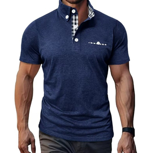 Chemise décontractée pour homme en coton tissé uni à manches courtes et tissu doux - Product Image 3