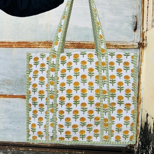 Sac fourre-tout matelassé en coton, sacs de shopping imprimés à la main à motifs floraux bohèmes, sac de plage, sacs de voyage et sacs à bandoulière, cadeaux pour femmes - Product Image 2