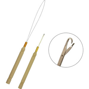 Kit d'outils pour extensions de cheveux, pinces à cheveux noires, crochet de tirage, dispositif à perles, kits d'outils professionnels pour l'installation d'extensions de cheveux - Product Image 4