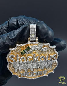 Colgante con Nombre Personalizado con Diamantes de Moissanita, Estilo Hip Hop, para Hombre y Mujer - Product Image 3