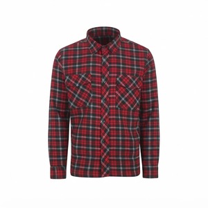 <b>Men's</b> <b>Red</b> Black Plaid Flannel Long Sleeve Button Down Casual <b>Shirt</b> Autumn Winter 100% Cotton Full Sleeve Woven Pattern - Product Image 3