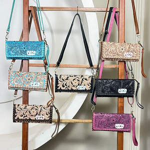 Cartera Larga de Cuero con Diseño Floral de Lujo para Mujer, de Cuero Vacuno Genuino, con Bloqueo RFID, para Efectivo, Tarjetas y Monedas, Bolso de Mano para Viaje - Product Image 4