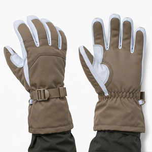 Gants de ski et de snowboard en cuir unisexes avec logo personnalisé, chauds pour l'hiver, imperméables, avec grip renforcé et fermeture auto-agrippante - Product Image 4