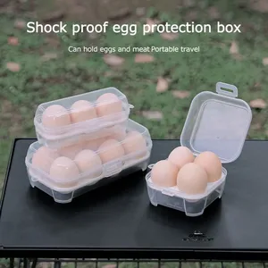 Boîte de protection antichoc pour œufs, en plastique transparent, empilable, design rectangulaire, avec couvercle, pour la conservation de la fraîcheur au réfrigérateur, utilisation en voyage, grande taille - Product Image 1