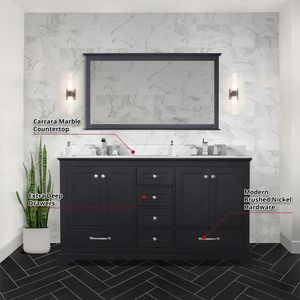 60 Pollici L X 22 Pollici Mobile Bagno Doppio D Espresso - Product Image 6