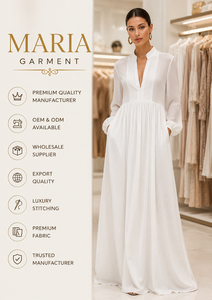 Vestido Midi Blanco de Gasa - Elegante Vestido Largo Bohemio con Cuello Alto para Mujer, Forro de Algodón Suave, Corte Evase, Ecológico - Product Image 4