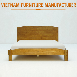 Bedroom Furniture Vietnam Manufacturer Wooden Bed Japanese Joinery Design Rubberwood Tool-free Bed <b>Frame</b> Eco-Friendly - Product Image 1