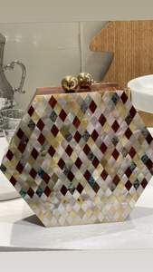 Qualité d'exportation et fabricant de poignées de sac à main de luxe en laiton avec incrustation de MOP et travail manuel sur le bordure, au meilleur prix - Product Image 3