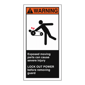 Brady Permanent <b>Adhesive</b> <b>PVC</b> Safety Warning Labels 6H X 3W Durable Matt Finish for Moving-Part Hazards - Product Image 2