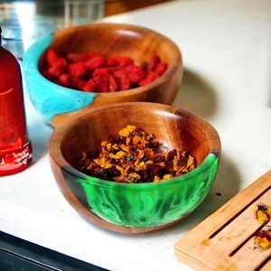 ชามเรซิ่นไม้กระถินเทศทำมือ ของตกแต่งครัวสไตล์เรียบง่าย ชามใส่อาหารไม้และเรซิ่น คุณภาพดีเยี่ยม ภาชนะบนโต๊ะอาหาร - Product Image 4