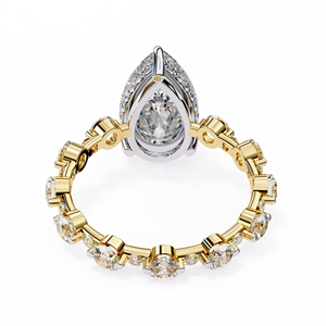 แหวนหมั้นเพชรทรงลูกแพร์ 3 กะรัต ผลิตในห้องปฏิบัติการ ยี่ห้อ Aries Jewel ตัวเรือนทอง 14K พร้อมใบรับรอง IGI ระดับ VS1 สี E เหมาะสำหรับวันครบรอบแต่งงาน - Product Image 4